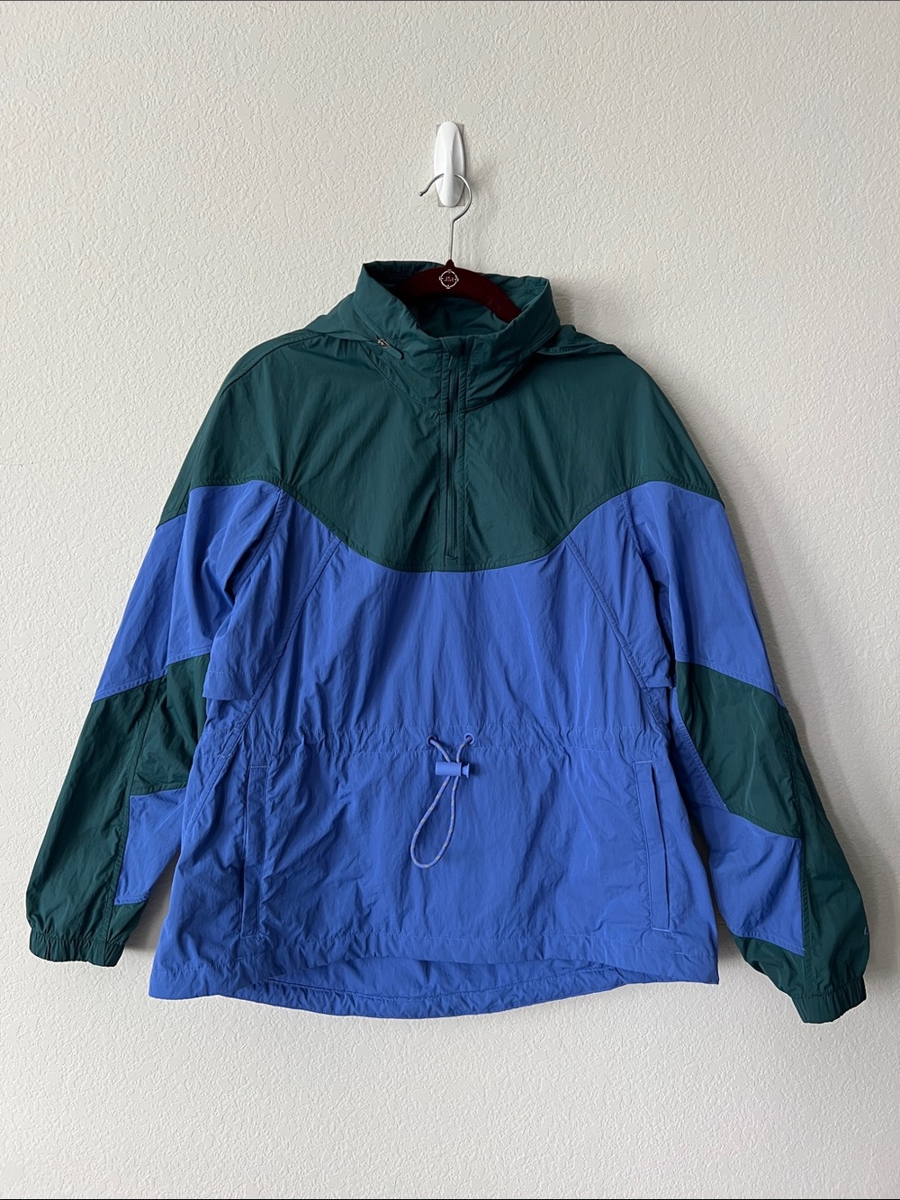 Lululemon Evergreen Anorak Jacket Pullover Green Jasper / Wild Indigo